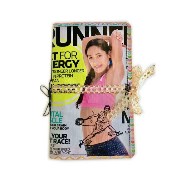 Handmade Junk Journal Fitness Theme Kit 80 Pieces Ephemera Scissors Glue u - Picture 11 of 12